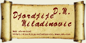 Đorđije Miladinović vizit kartica
